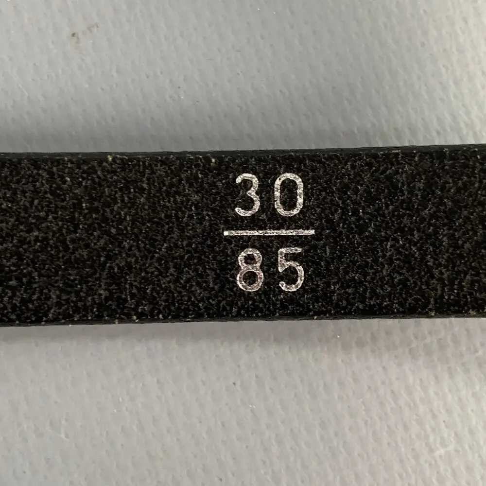 J.LINDEBERG Size 30 Black Silver Logo Leather Leather Belt